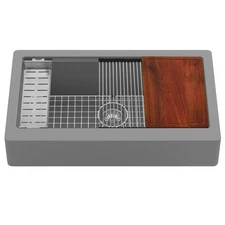 Karran USA QARWS-740 Quartz QARWS Series 34" Farmhouse Single - Grey