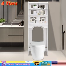 4-tier Toilet Cabinet PVC Over The Toilet Storage Cabinet Bathroom Storage Rack