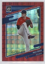 2021 Panini Donruss Optic Red Pandora Prizm 37/99 Max Fried #178 nd3
