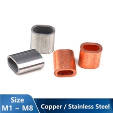 Stainless Steel/Copper Wire Rope Ferrules Crimping Sleeve Cable Round Hole Clamp