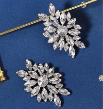 2 pcs Crystal Rhinestone Shoe Clips - shoes, hats, dresses, wedding, prom