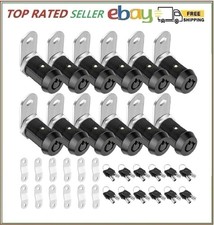 PTEROMY 12 Pack Cabinet Lock with Keys, 1-1/8'' Heavy Duty Tubular Cam Lock for