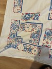 Vintage  White Cotton Tablecloth Blue Flowers 63”x50” — photo 3