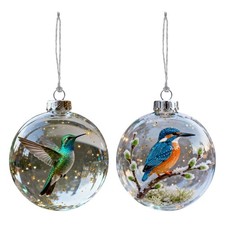 1pc Hummingbird Christmas Ball Ornament 3D Clear Hummingbird Ornament for Tree