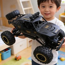 1:12 RC 4WD Rock Crawler Off-Road Monster Truck with 2 Batteries, Black