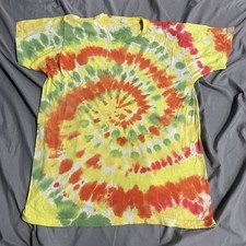 Vintage 70s Blank Fruit Of The Loom Tie Dye T Shirt XL Made In USA Single Stitch