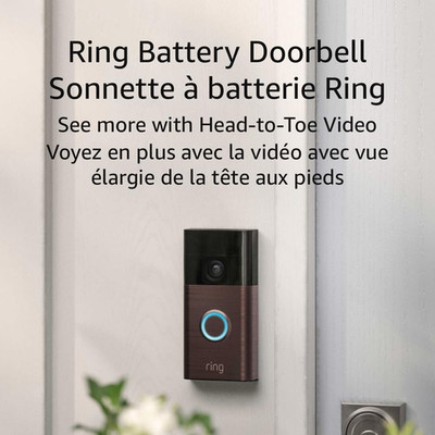 Sonnette vidéo sans fil HD rechargeable avec vision nocturne détection mouvement