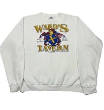 VTG 90s Wards Tavern Chester England Sweatshirt Mens XL Pub Bar USA Made Flaws*