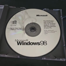 Vintage 1998 Microsoft Windows 98 Disc Used 