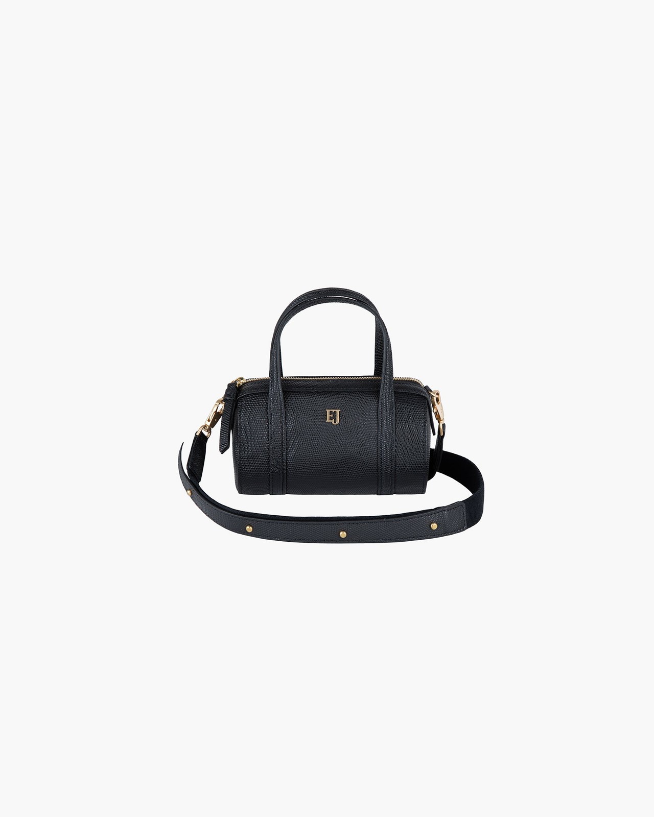 Eric Javits Black Mini Duffel Leather Crossbody Bag Summer Fall Handbag