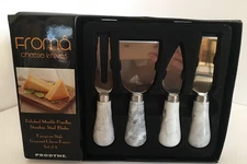 Prodyne  Froma  Cheese Knife Set of 4 grey marble handles NIB