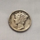 Fine+/VF Scarce Tougher-Date U.S. 90% Silver 1927-D MERCURY DIME