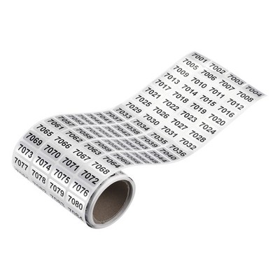 7001 to 8000 Consecutive Number Stickers Inventory Label Black Number for Office