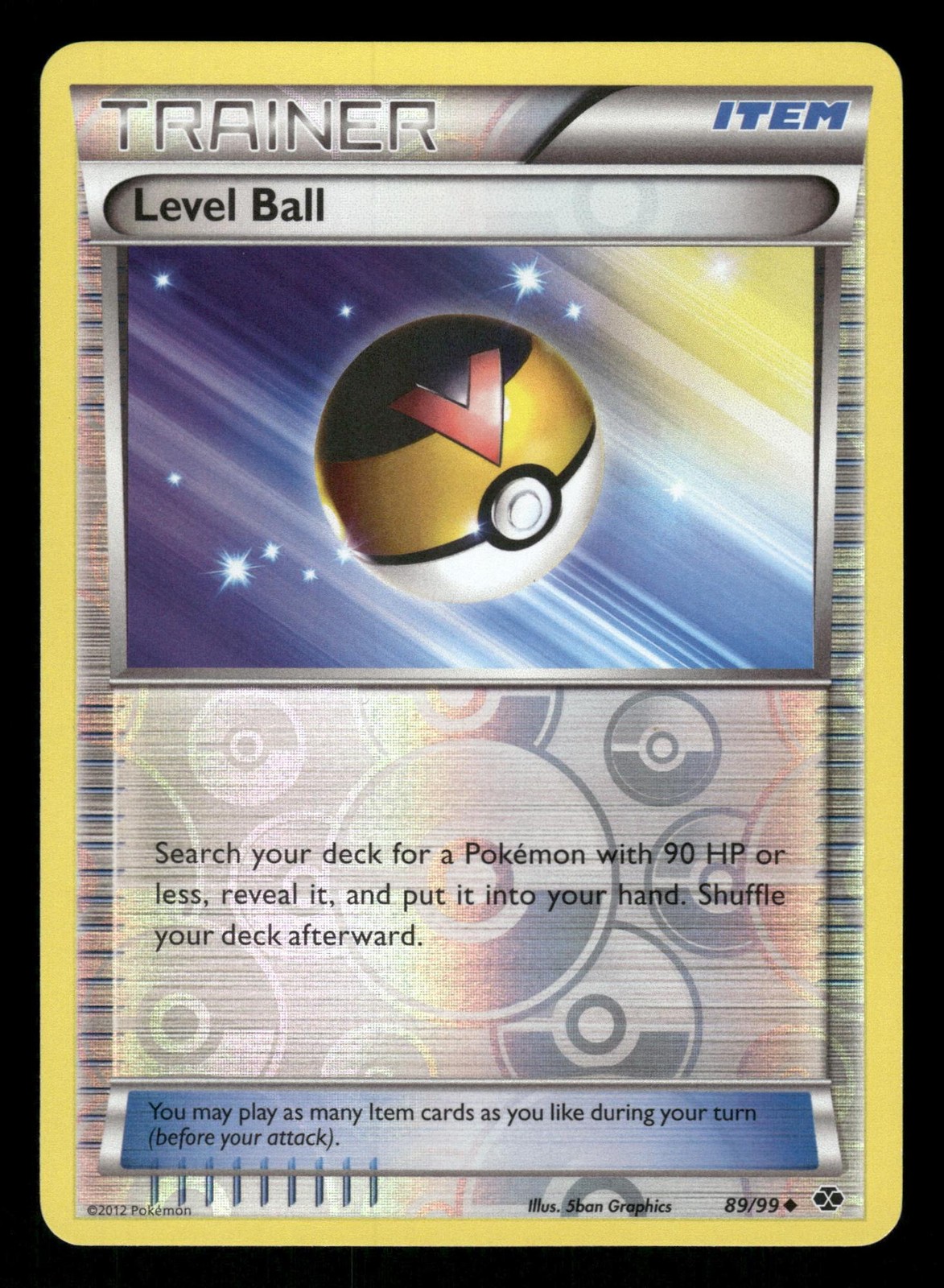 Level Ball 89/99 NM Uncommon Reverse Holo Next Destinies 2012 Pokemon TCG