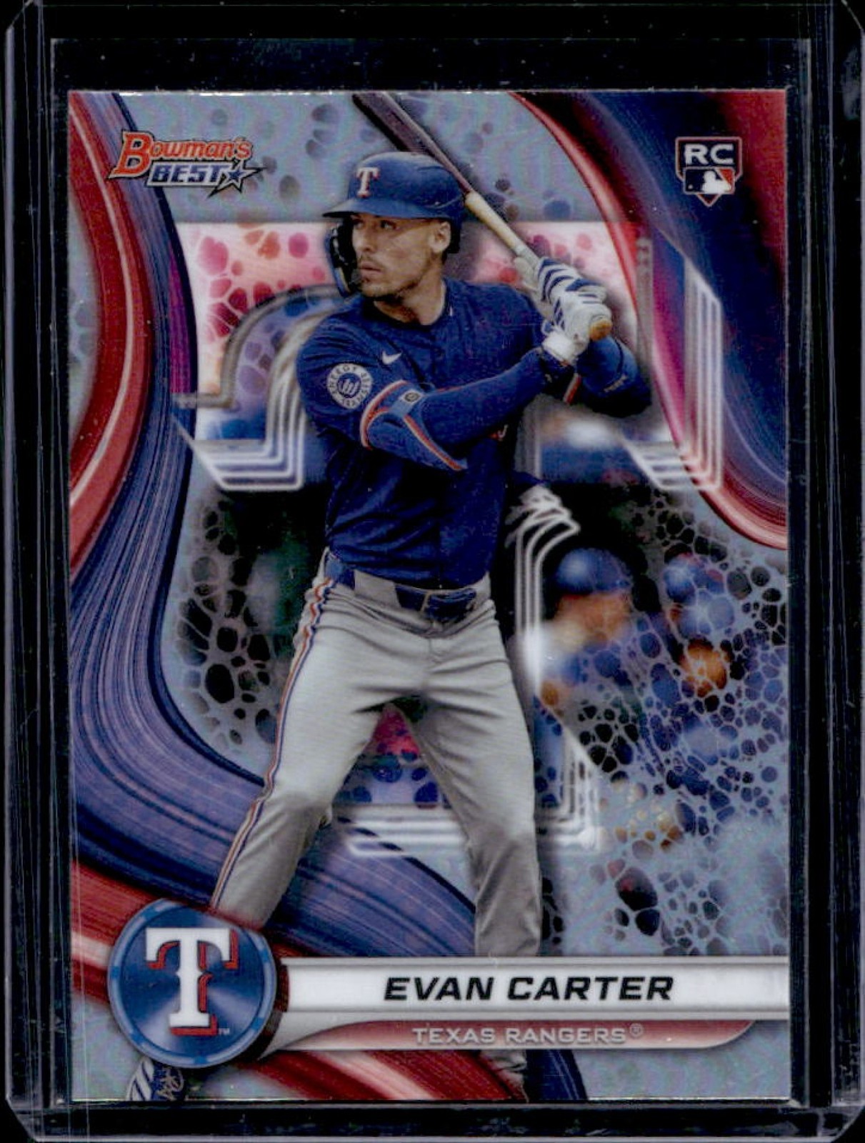 2024 Bowman's Best Evan Carter RC Refractor Rookie #66 Rangers