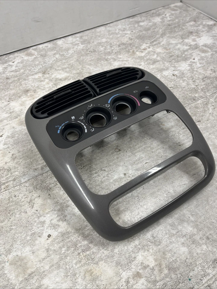 Dodge 2000-2005 neón tablero central embellecedor radio control de clima bisel plateado Foto 3 de 4