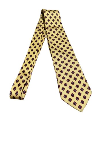 G.Galvani Neck Tie 3" Wide 59.5" Long Yellow All Silk Imported From Italy - Picture 2 of 8