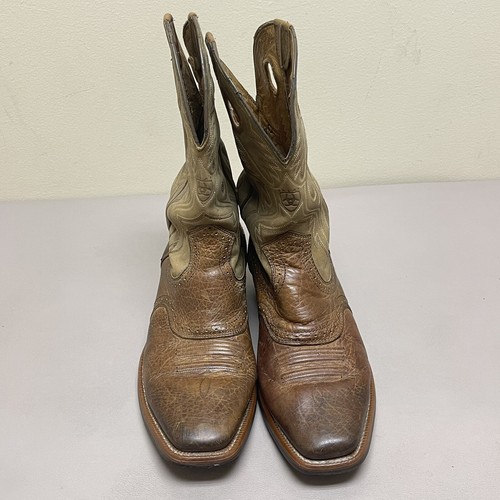 Ariat Heritage Roughstock Stiefel Herren 9,5 D Braun Leder Cowboy Western Eckig - Bild 11 von 17