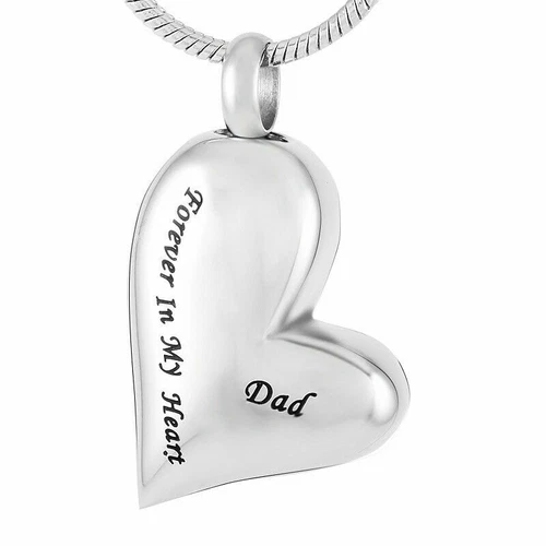 Forever Dad Father Keepsake Heart Cremation Urn Pendant Ashes Necklace Funeral