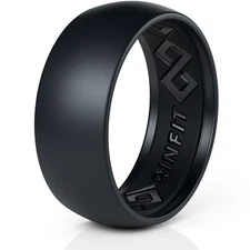 Rinfit Silicone Wedding Ring for Men - Step Edge Collection. Soft rubber bands
