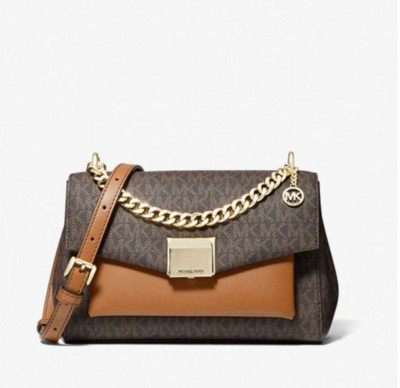 BLACK FRIDAY SALE New MICHAEL KORS Brown Lita Medium Crossbody Bag RETAIL $378