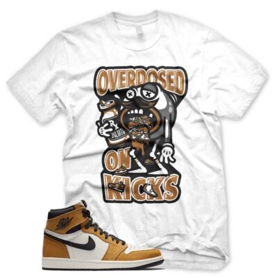White OVERDOSED ON KICKS T Shirt J1 1 Rookie of the Year ROTY