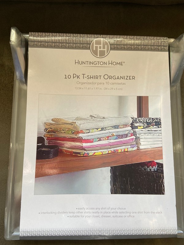 Huntington Home 10 Pk Plastic T-shirt Organizers 34x29x5 cm