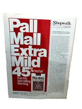 1975 Pall Mall Extra Mild Cigarettes Original Print Ad Vintage 70s