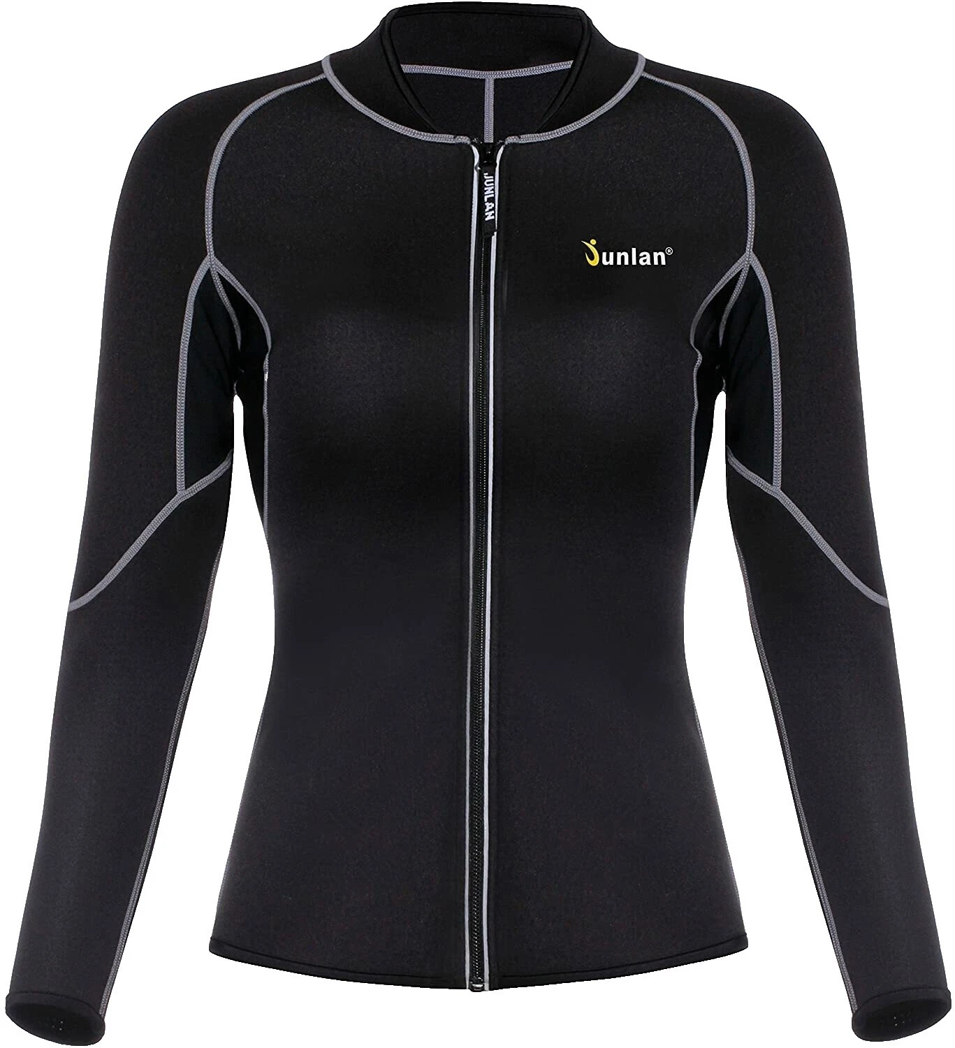 Negro Neopreno Activewear Tops para mujer