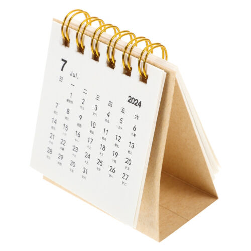 Kalendarz stołowy wystrój biura 2024, stojący mini miesięczny notatnik - Zdjęcie 1 z 12
