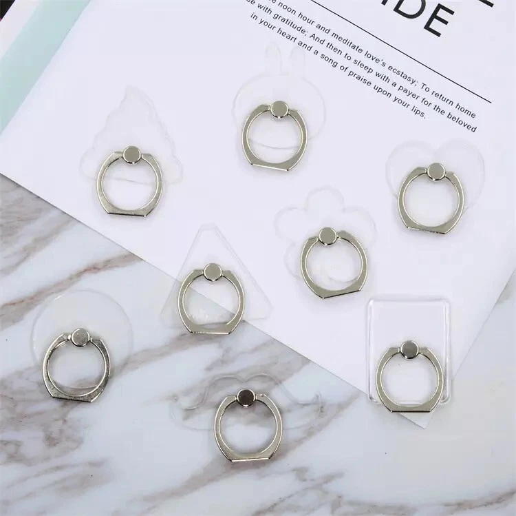 Soporte universal giratorio transparente para anillo de dedo para teléfono celular 360 simple Foto 4 de 4