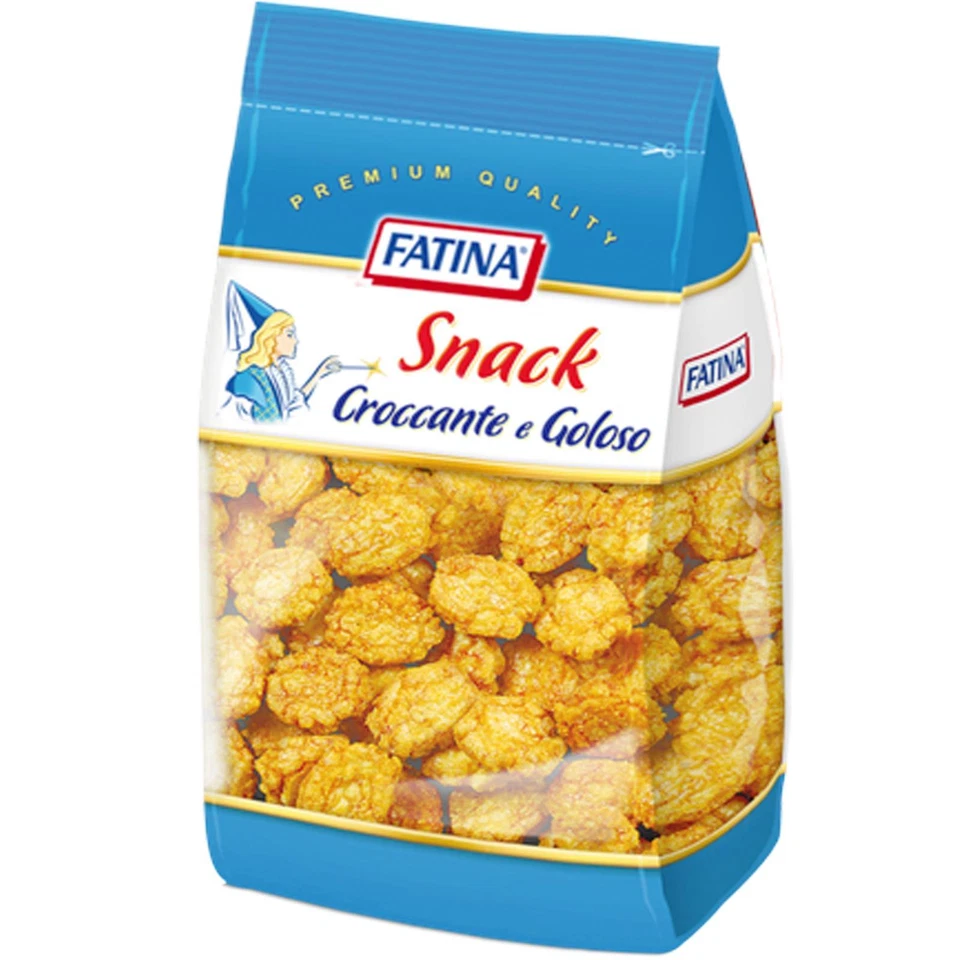 FATINA CRACKER DI RISO PICCANTI DA 100 gr SNACK APERITIVO LINEA BAR RICE CHILLI CHIPS