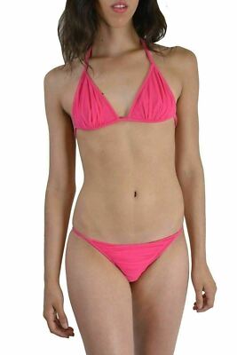 Dsquared Pink Metal Detail Decorated Two Piece Bikini Swimsuit US L EU 44