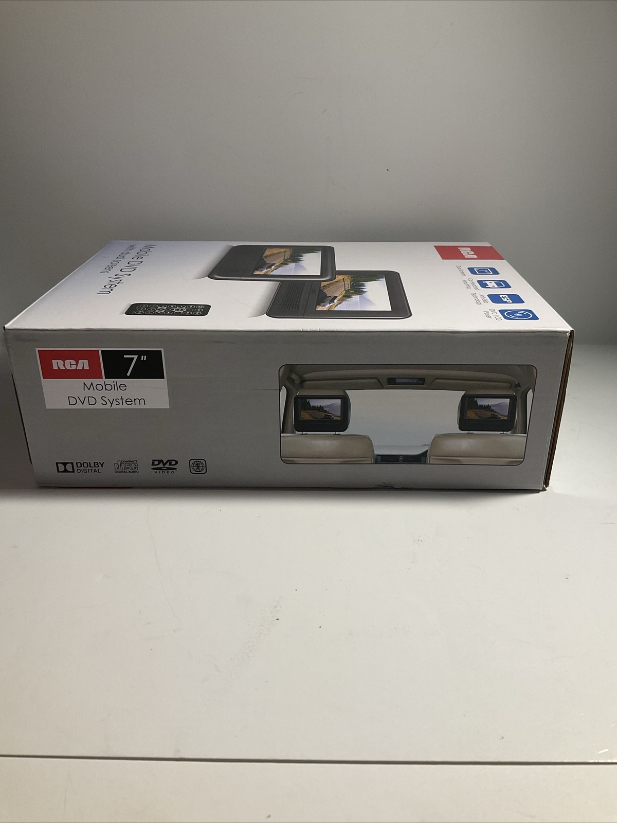 RCA 7" Screen Mobile DVD System with Dual Screens & Remote- DRC69705E22 - Tested