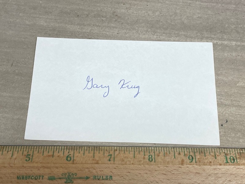 Gary Krug  Signed  Autograph