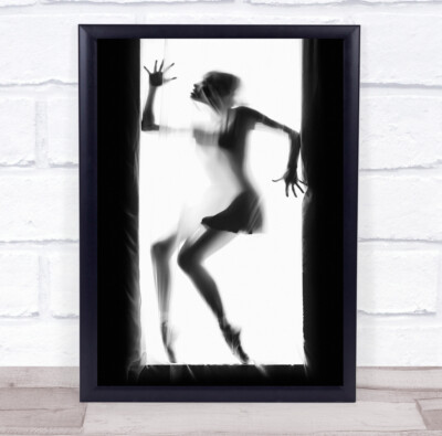 Schatten Ballett Pose schwarz-weiß Beleuchtung Wandkunstdruck