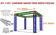 Square Aluminum Truss 8ft. x 8ft. Trade Show Booth Complete Setup Package DJ