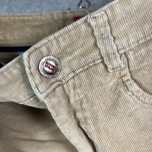 Levi's 513 Premium Denim Jeans Men's 32 x 29 Corduroy Beige Brown Straight Leg - Picture 12 of 13