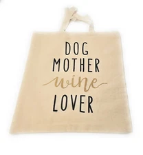 100% Cotton Canvas Tote Reusable Market Bag Printed w/ Pet Lover Dog Sayings
