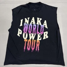 Inaka Power T-Shirt Men Black Cut Off Muscle Gym Active Shirt-MED-8053