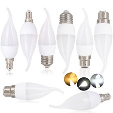 Dimmable LED Candle Light Bulbs Screw E27 E14 B22 B15 3W Lamp 220V White Lamps