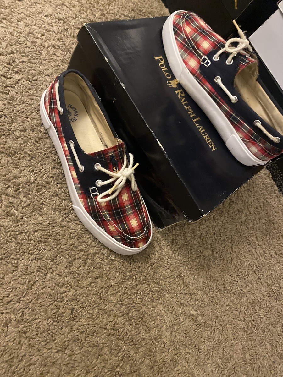Polo Ralph Lauren Mens Size 8.5D Red, Blue, White Plaid Low  display picture 3