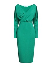 CHIARA BONI LA PETITE ROBE Saeko Shimmer Midi Dress in Emerald Green sizes 10,12