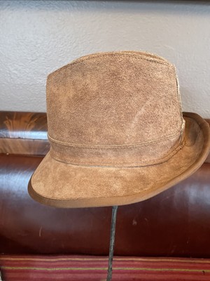 Henschel Skullys HAT BROWN SUEDE COWHIDE LEATHER OUTBACKER  display picture 1