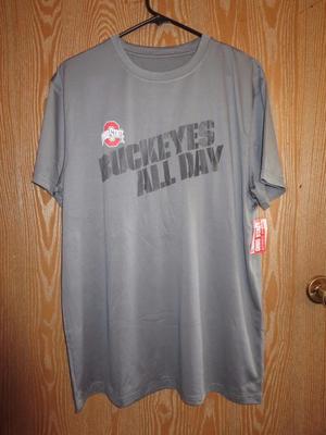 New- Ohio State Buckeyes Mens L Large Gray Athletic Performance Shirt