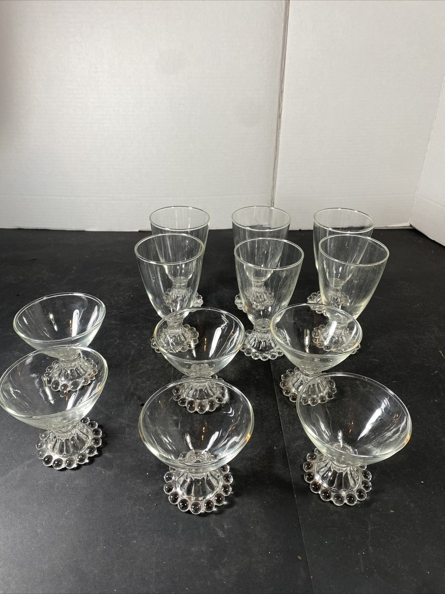 vintage candlewick glass set of 12 cups | eBay