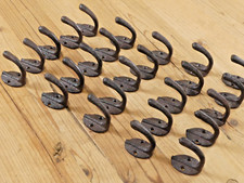 100 Small Rustic Coat Hooks Cast Iron Wall Mount Hat Hook Towel Dog Leash Key