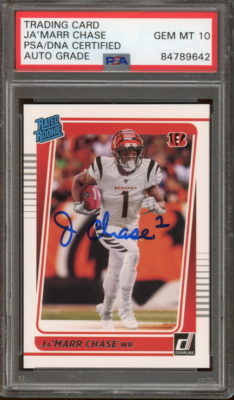 Ja'Marr Chase Signed Bengals Rookie Card - Autograph Gem Mint 10