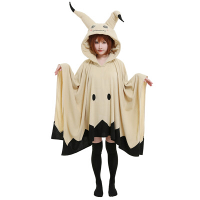 Women's Mimikyu Cosplay Costume Long Sleeve Cute Hooded Cape Cloak with Gloves