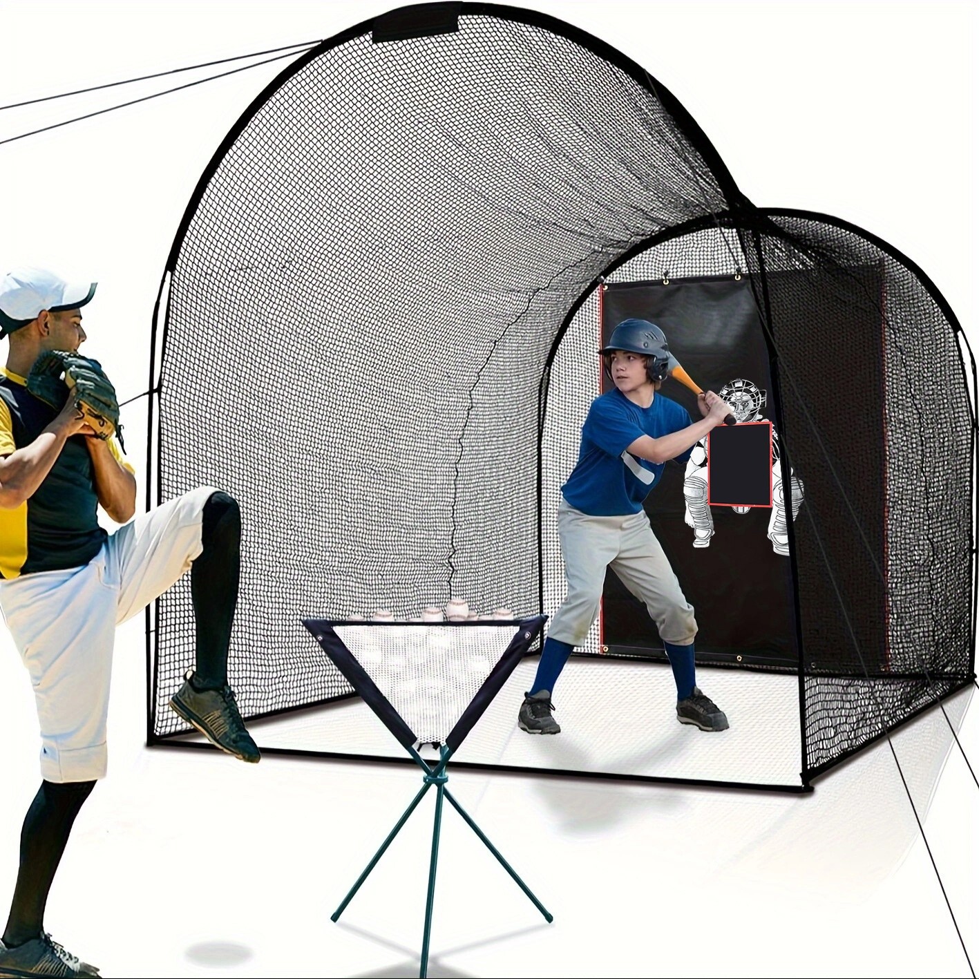 Cage D'entraînement Baseball Kapler Backstop 4x6 Pieds Avec Cible Tissu